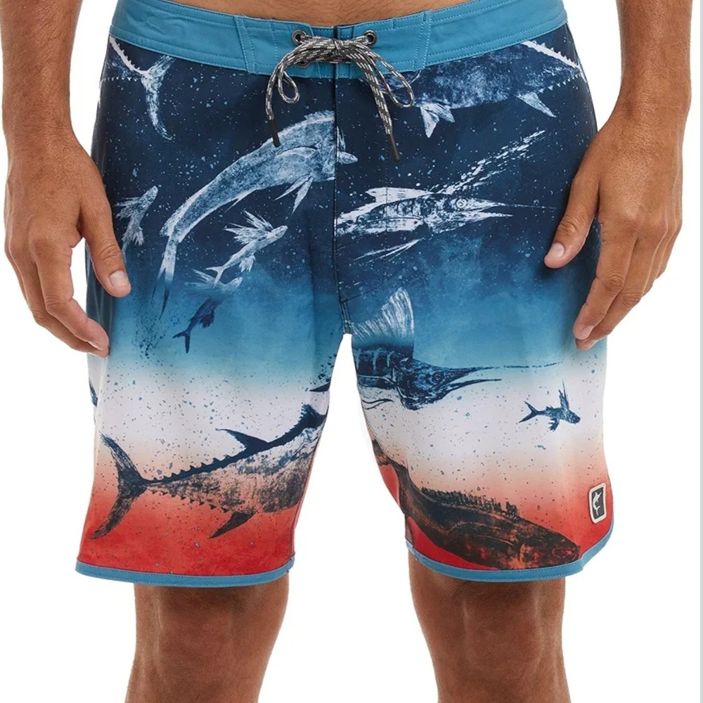 Pelagic High Spot Gyotaku Board Shorts 32